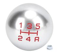 Akozon Gear Shift Knob Shifter Knob Gear Lever Head Gear Stick Knob M10x1.5 Round Replacement for Civic Fit FD2 FN2 EP3 DC2 DC5 S2000 F20C(5 gear silver)