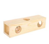 Akozon Hamster Tunnel Wood Tube House Extension Small Pets Training Playing Exercise OrnamentsSmall Straight (S 18.5 X 10.2 X 2.6in One font)
