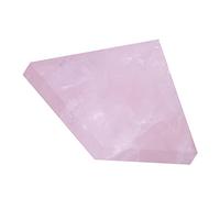 Akozon Handmade Pink Rose Quartz Pyramid Figurine - Crystal Healing Decor for Home & Office Unique Decorative Art Piece Enhancing Good Fortune