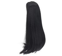 Akozon Heat-Resistant Straight Doll Wig 8-9 | 1/3 Doll Hair Replacement | Soft Fiber DIY Doll Making Supplies for 8 to 9 Inches Doll Head (Black)
