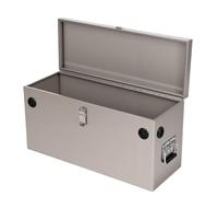 Akozon Heavy Duty Battery Storage Box Lockable 201 Stainless Steel | with 4 Cable Entry Holes and Side Handles for Vehicle RV Boat Yacht Truck 552x203x285mm