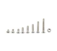 Akozon Hex Socket Screws, 300pcs Hex Socket Screws Assortment Kit Socket Cap Screws M2.5 A2 Stainless Steel Hex Socket Screws Bolt with Hex Nuts Assortment (Flat Head)