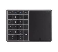 Akozon High-Capacity 500mAh Battery 2 in 1 Wireless Numeric Keypad with 22 Keys, BT4.2, 2.4G Type C Charging, and Integrated Touchpad for Laptops, PCs, Desktops, and Notebooks