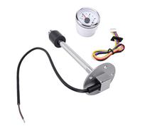 Akozon High Precision Water Level Sensor Matching Gauge Assembly 11 Inch 279mm SUS316 Stainless Steel Probe Standard 240 33 Ohm Signal Output for Yacht RV Liquid Tank (White Dial Silver Bezel)