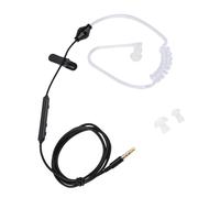 Akozon In-Ear Headsets with Air Tube Security Earpiece for IOS & - Transparent Single Earphone with Mic for Clear Communication (black line white tube)