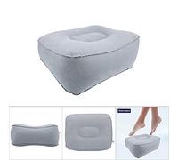 Akozon Inflatable Flocking Foot Rest Pillow Travelling Flight Relax Cushion with Air PumpGray Blue, Inflatable Foot Rest Pillow Cushion for Home Office Travel Airplane Color : GrayBlue (All Gray)