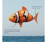 Akozon Inflatable Remote Control Flying & Orange Clownfish Toy - Nylon RC Balloon Toy for Indoor Family Fun, Kids Gift, Birthday Parties & Office Decor (Batteries (#2)