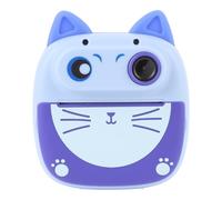 Akozon Instant Print Camera 20MP HD Dual Lens Selfie 4x Zoom 2 Inch Screen Compact Travel Camera with 3 Rolls Print Paper for Boys Girls (Blue)