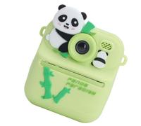 Akozon Instant Print Camera HD Double Lens 2.4 Inch Display Screen 16x Digital Zoom Instant Selfie Camera with Filters Game Music (Green Panda)