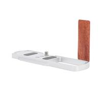 Akozon L Shape Grip For S9 Camera Wood Aluminum Alloy Handgrip with QR Plate 1/4 Inch Screw Hole (Silver)