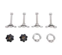 Akozon L Track Double Lug Threaded Stud Nut Fitting Kit M8x60mm Stainless Steel Truck Bed Trailer Cargo Control