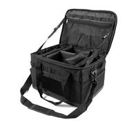 Akozon Large Camping Bag for Cookware & Stove Ox Cloth with Anti Crash Lining, Multiway Carry Handles & Shoulder Strap, Foldable with Movable Pads for Hiking Fishing Travel (Black)