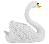 Akozon Large Resin Simulation Floating White Swan Figurine, Inflatable Swan Pond Bird Decoy, Perfect for Pond, Pool, Yard, Garden Landscape Decoration, Set of 2