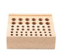 Akozon Leather Craft Tool Rack 46 Holes Leather Craft Tool Wood Rack Wooden Punch Tool Stand Holder Organizer