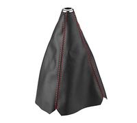 Akozon Leather Shift Boot, Gear Shifter Gaiter Boot Adapter Pu Leather Gear Stick Cover Auto Manual Leather Red Stitch Black Shift Cover Gear Stick Dust Cover Shifter Boot