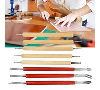 Akozon Leather Transfer Stylus, Carving Stylus Tool Spoon Double Tracing Tool Head Point Drill Pen Kit Set 8Pcs DIY HandMade Leather Craft