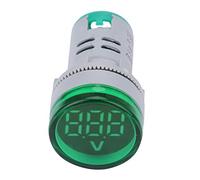 Akozon LED DC Voltage Meter with Digital Display - Round Voltmeter Indicator for 6-100V Measurement - Compact Blue Lamp Tester for Easy Voltage Monitoring (Green)