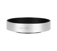Akozon LHX10 Beautiful Hollow Metal Lens Hood for Fuji /X20/X30 Protector Side Light Influence Black Silver (Silver)