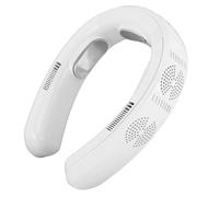 Akozon Lightweight Rechargeable Neck Air Conditioner Fan with Digital Display, Bladeless Design, 6000mAh Battery, 3 Cooling & Heating Modes for Indoor/Outdoor Use (White)