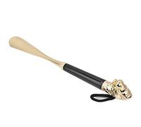 Akozon Long Shoe Horn with Head Design 58cm Imported Beech Wood Non Slip Handle Shoe Lifter Spoon Tool for High Heels & Leather Shoes & Hygienic Accessory (Black 49CM Lion Head Shoehorn)