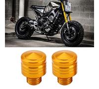 Akozon M10*1.25 Universal Motorcycle Rearview Mirror Adapter Bolts for - Anodized Aluminum, Precision CNC Engraving, Easy Install (Gold)