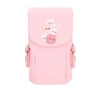 Akozon Magnetic Closure Leather Camera Case Fit for POCKET3 Protective Carrying Bag Cover, Durable Comfortable Digital Camera Pouch (Pink)