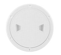 Akozon Marine Deck Cover, 6in Inspection Hatch Cover ABS Deck Plate White Round Resistant Boat Inspection Hatch Cover Anti-UV Corrosion Resistant Marine Parts
