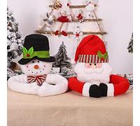 Akozon Merry Xmas Plush Santa Claus Snowman Topper Hugging Tree Decoration for Festive, Extraordinary Design with Long Arms, Non-Woven Fabrics for Bendable and Soft Touch (Christmas