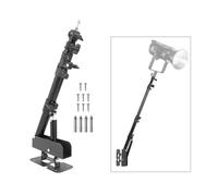 Akozon Metal Wall Mounting Light Stand Triangle Boom Arm Photography Strobe Monolight Softbox Reflector Ring Light 180° Adjustable Max. Length 100cm 39in