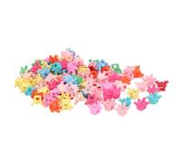 Akozon Mini Crown Hair Claw Clips 100pcs, Colorful Tiny Claw Clips for Baby, Charming Hair Accessories with Strong Hold