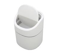 Akozon Mini Desk Trash Can with Flip Lid - 2L Capacity Desktop Garbage Bin for Odor Control - Compact Countertop Trash Can for and Debris