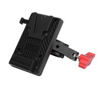 Akozon Mini V Mount Battery Plate Power Supply System with Clamp Port Aluminum Alloy Rubber for Rods and Rail Tubes