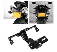 Akozon Motorbike Tail Tidy, Universal Motorcycle License Plate Holder Mount, Adjustable Number Licence Plate Bracket Eliminator with LED Light (black)