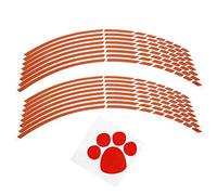 Motorcycle Reflective Wheel Stripes Kit, Akozon Strips Edge Stickers 16pcs Motorbike Reflective Wheel Strip Stickers Decoration Accessory 16-18inch(Orange)