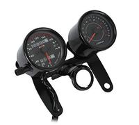 Akozon Motorcycle Speedometer Dual Speedometer Odometer Tachometer Gauge with Cable, 10cm/3.9in Mounting Hole, High Sensitivity, Anti-glare Backlight, Easy to Install