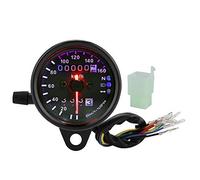 Akozon Motorcycle Speedometer Gauge Counter Two Counters LED Backlight Universal DC 12 V
