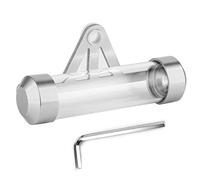 Akozon Motorcycle Tax Disc Holder, Aluminium, 29 X 110mm (Silver) | Secure Screw Ends, Abs and Aluminium, Permit Storage Tube, Universal Fitment, Screwdriver Included
