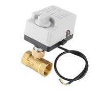 Akozon Motorized 2 Way Ball Valve, Normally Closed, DN20 Automatic Control, DC12V~24V Synchronous Motor, Brass Body, Easy Install, for Cold/Hot Water & Glycol Solutions