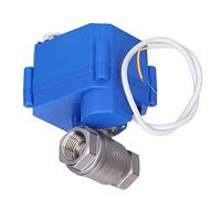Akozon Motorized Ball Valve DN15 Stainless Steel Mini Hydraulic Fitting, DC12V Electric Straight Through Ball Valve for Water Treatment