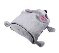 Akozon Mouse Shape Cat Bed Cave Gray Plush Soft Warm Pet Sleeping House for Cats Indoor Comfortable Cozy Kitten Bedding (Gray)
