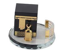 Akozon Muslim Crystal Gilded Caaba Model Islamic Building Handicrafts Souvenirs Vehicle Decor