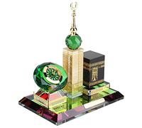 Akozon Muslim Kaaba Clock Islamic Architecture Watches Gift Set Sky Tower Model Crafts Souvenirs Home Desktop Decoration