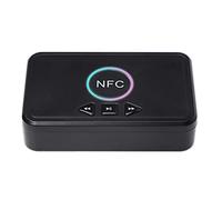 Akozon NFC 5.0 Receiver Adapter with Built-in Chip, 15M Control, Colorful Ambient Light, for Car, Home Stereo, USB Playback, Support, AUX, U Disk (black)