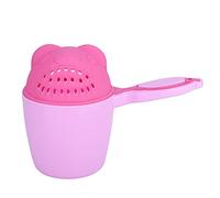 Akozon Non-Toxic PP Baby Shampoo Cup, Cute Kids Wash Hair Bathing Flusher, Eye Protection, Easy-to-Hold Fish Handle Design, Detachable for Easy Cleaning - Green (Pink)