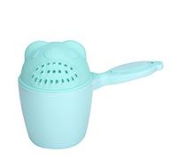 Akozon Non-Toxic PP Baby Shampoo Cup, Cute Kids Wash Hair Bathing Flusher, Eye Protection, Easy-to-Hold Fish Handle Design, Detachable for Easy Cleaning - Green (Green)