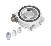 Akozon Oil Cooler Filter Sandwich Plate, An10 M18x1.5mm Adapter | Aluminum Alloy, 74C Thermostat Adapter, Sensor Installation, Universal Car Fitment, Oil Pressure Monitoring
