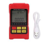 Akozon Optical Power Meter Fiber Optic Multi Tester Portable Accurate 850-1650nm with 2.5mm Universal Interface SC Connector Li Ion Battery Powered Red