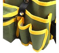 Akozon Ox Cloth Tool Waist Bag with Belt 600D Multi Pockets for Tools Storage Electricians Carpenters Mechanics Black Brown (Green and Yellow)