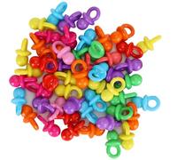 Akozon Pack of 100 Acrylic Pacifier Ornaments Decorations for Birthdays and, Multifunctional Accessory for Home Use (Real Color Mixed Color)