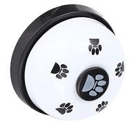 Akozon Pet Training Bell For Dogs And Cats Interactive Educational Bell Toy with Large Button Design For Potty Training & Plastic & Metal Construction Fade Resistant Print Pattern (Black background